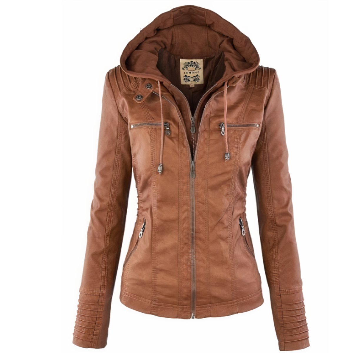 Chaqueta moto mujer ZENRIKA combinada con vaqueros