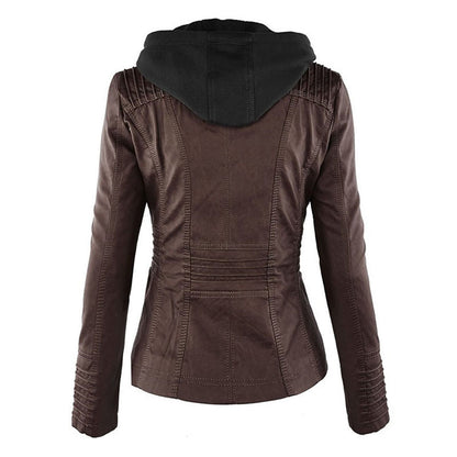 Detalle del cuero impermeable de la chaqueta ZIRELLE