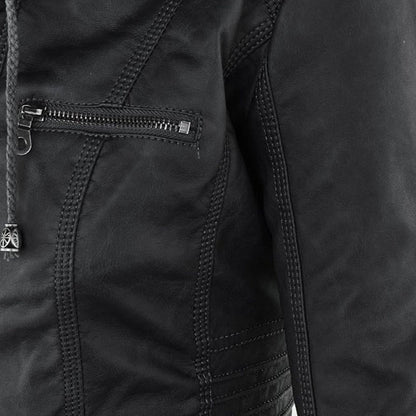 Corte favorecedor de la chaqueta de cuero ZIRELLE