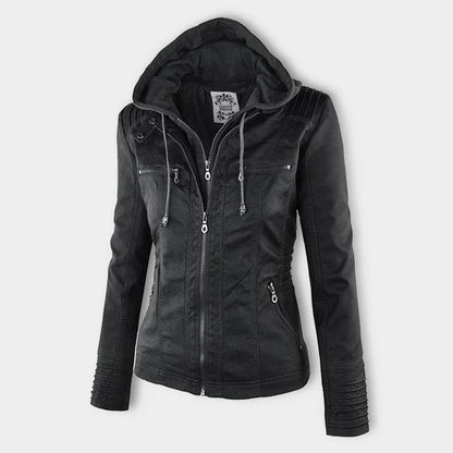 Chaqueta moto mujer en color khaki