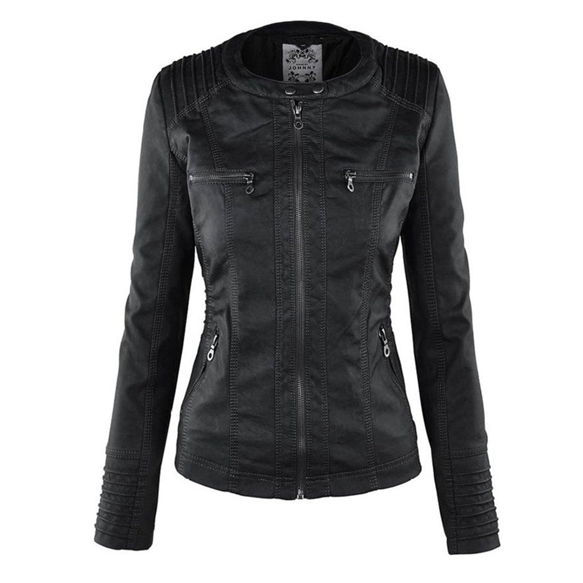 Chaqueta moto mujer en color negro