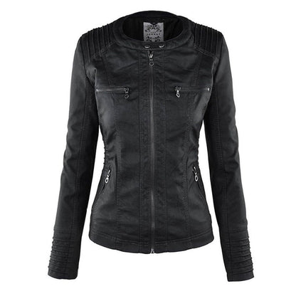 Chaqueta moto mujer en color negro