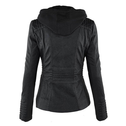 Chaqueta moto mujer en color marrón
