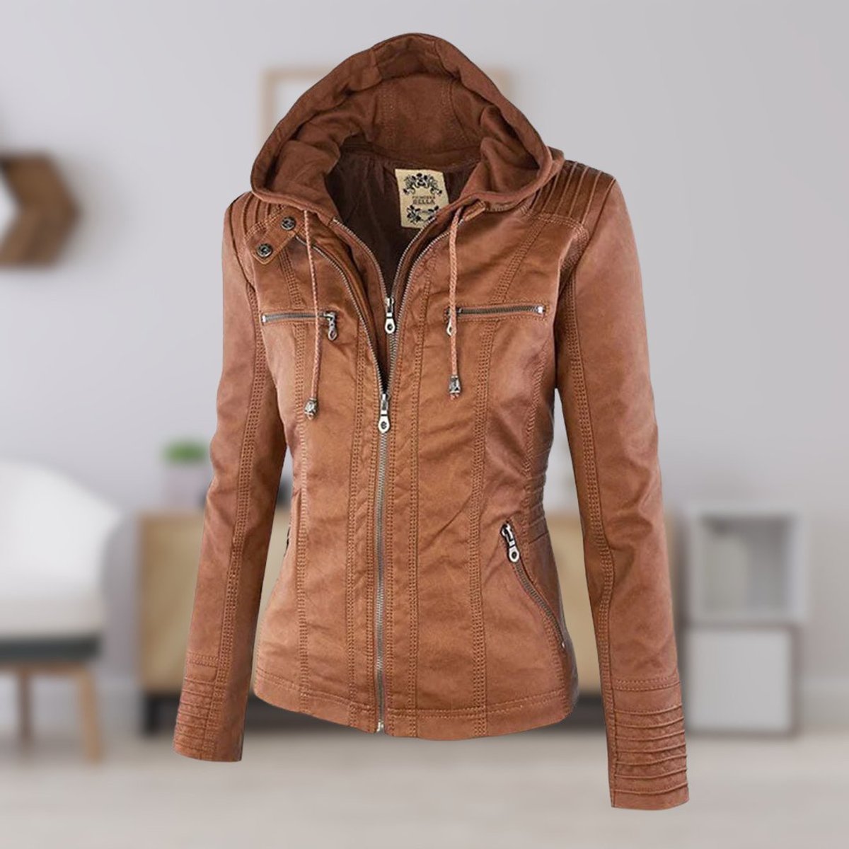 Detalle del tejido de la chaqueta moto