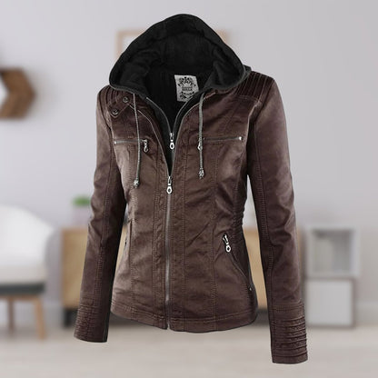 Chaqueta moto entallada, vista lateral