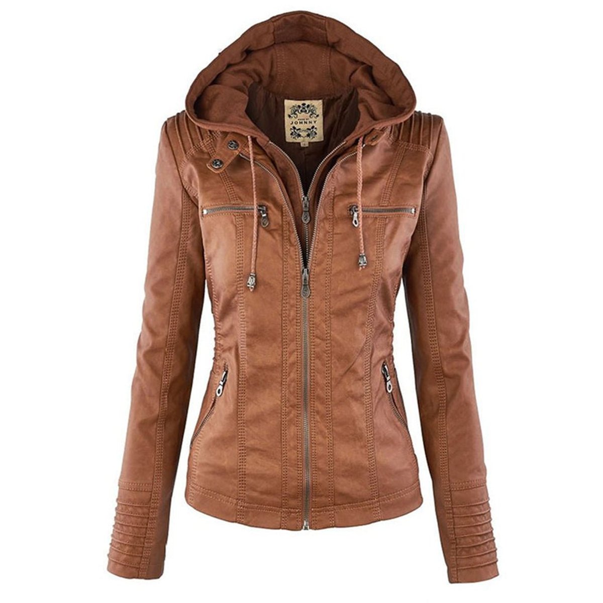 Chaqueta moto mujer con cierre frontal