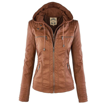 Chaqueta moto mujer con cierre frontal